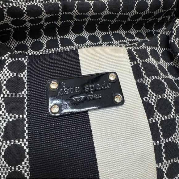 Kate Spade Black and Off Cloth White Geometric Pattern Bag - Picture 15 of 15